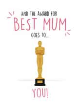 Funny Oscars Mother Day Card | Best Mum Award | Tv | For Her | Mummy created by Delicate Point of View