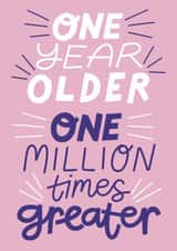 Classic Birthday Card - One Million Times Greater created by Christine Cuddihy Illustration