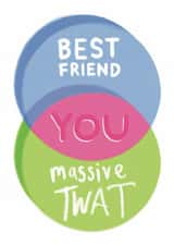Funny Friendship Card - Massive Twat - Venn Diagram created by Pretty Pretty Bad