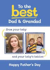 Personalised Father's Day Photo Card created by Bev O'Connor || @oconnordesign - Cute Father's Day Card - Best Dad And Grandad