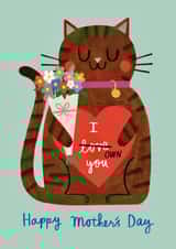 Cute Mother's Day Card - From The Cat - I Own You created by Alice Mole Illustration