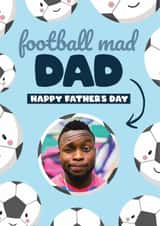 Personalised Father's Day Photo Card created by Bev O'Connor || @oconnordesign - Cute Father's Day Card - Football Mad Dad