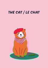 Cute Birthday Card - French Cat created by Stoats & Weasels
