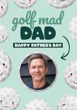 Personalised Father's Day Photo Card created by Bev O'Connor || @oconnordesign - Cute Father's Day Card - Golf Mad Dad