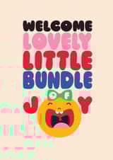 Bundle of joy greeting card – Funny new baby card created by Stoats & Weasels
