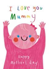 Cute Mother's Day Card - Love You Mummy - From Daughter created by Alice Mole Illustration