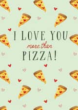 Fun Valentines Day Card with Pizza and Hearts created by Ann-Sophie D'hollander Illustration 
