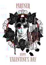 Gothic Wednesday Addams Valentine's Day Card for Partner created by Danilo