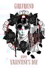 Gothic Wednesday Addams Valentine's Day Card for Girlfriend created by Danilo