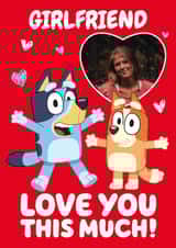 Personalised Valentines Day Photo Card created by Danilo - Cute 'Love You' Personalised Bluey Valentine's Day Photo Card for Girlfriend