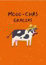 Funny Thank You Card - Moo-Chas Gracias created by Dandelion Stationery