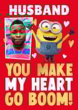 Personalised Valentines Day Photo Card created by Danilo - Personalised Minions Valentine's Day Photo Card for Husband - Boom!