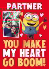 Personalised Valentines Day Photo Card created by Danilo - Personalised Minions Valentine's Day Photo Card for Partner - Boom!