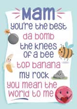 Cute Mother's Day Card - Mam - Mean The World To Me created by Presents Felt