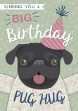 Cute Birthday Card - Dog - Pug Hug created by Rankidoodle