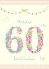 Pretty 60th Birthday Card for her created by Rankidoodle