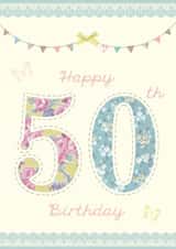 Pretty 50th Birthday Card for her created by Rankidoodle