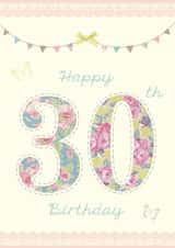 Pretty 30th Birthday Card for her created by Rankidoodle