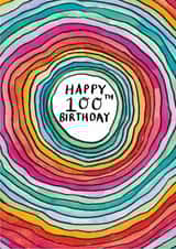 Classic Birthday Card - 100th - Rainbow Cirlces created by Jelly Armchair