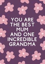 Cute Mother's Day Card - Incredible Mum And Grandma created by Sundiva Designs