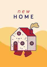 Cute New Home Card - Walking House - Character created by Gemma Pratt