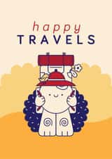 Cute Leaving Card - Happy Travels - Backpack created by Gemma Pratt