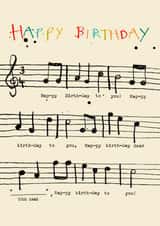 Classic Birthday Card - Happy Birthday Song - Musical Notes created by Poet and Painter
