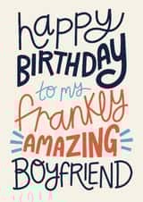 Classic Birthday Card - Amazing Boyfriend created by Christine Cuddihy Illustration