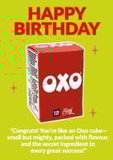 Funny Birthday Card - Oxo Cube - Small But Mighty created by Jon Downer