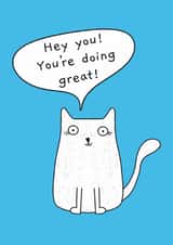 Cute Love & Friendship Card - Cat - You're Doing Great! created by The Dotty Room