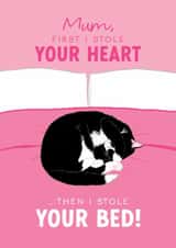 Cute Mother's Day Card - From The Tuxedo Cat - Stole Your Bed created by The Cake Thief