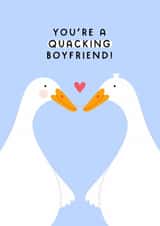 Cute Anniversary/Valentine's Day Card - Ducks - You're A Quacking Boyfriend! created by Joanne Hawker