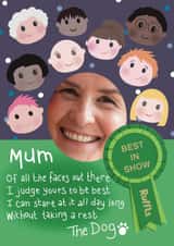 Personalised Mothers Day Photo Card created by Presents Felt - Cute Mother's Day Card - Best In Show