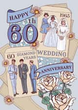 Classic Anniversary Card - 60th - Retro Sewing Patterns created by Angie Spurgeon
