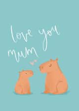 Cute Mother's Day Card - Capybara created by Mint and Pickle