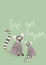 Cute Mother's Day Card - Lemurs created by Mint and Pickle