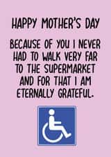 Funny Mother's Day Card - Blue Badge - Grateful created by Pack a Punch Designs
