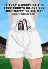 Cheeky Valentine's Day Card - Six Nations - Rugby Ball created by Pink Peach Cards