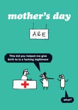 Funny Mother's Day Card - Nightmare Kid created by Modern Toss