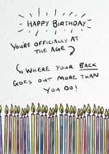 Funny Birthday Card - For someone with more candles than cake - an age of aches created by OOYABOD