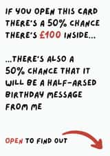 Funny Birthday Card - Open To Find Out created by Made By Char