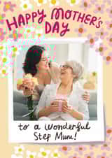 Personalised Mothers Day Photo Card created by @AimeeStevens.Design - Pretty Mother's Day Card - Wonderful Step Mum