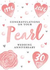 Traditional Anniversary Card - 30th - Pearl created by Juniper and Rose Studio