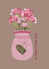 Birthday Card celebrating the January Birthflower - Carnation created by Lucie Pritchard Design