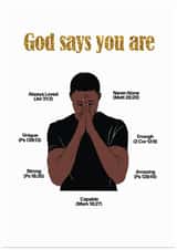 Modern Father's Day/Birthday Card - God Says You Are - For Him created by All Shades