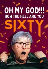 Funny Birthday Card - 60th - Linda - The Traitors created by Mrs Best Paper Co.