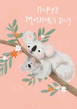 Cute Mother's Day Card - Koala Mum and Cub created by Louise Tiler