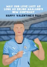 Fun Valentine's Day Card - Manchester City - Erling Haaland created by Pink Peach Cards