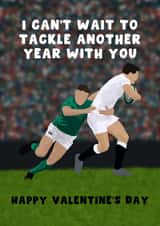 Cute Valentine's Day Card - Six Nations - Tackle Another Year With You created by Pink Peach Cards