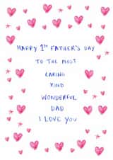 Heartfelt Father's Day Card - First Father's Day - Hearts created by HCD Illustration